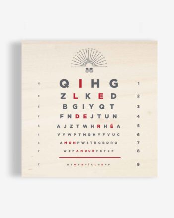 Affiche en bois ile de re mon amour ophtalmo 40×40