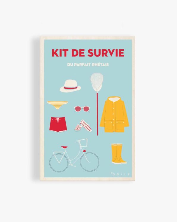 Carte postale en bois Kit de survie du parfait rhétais