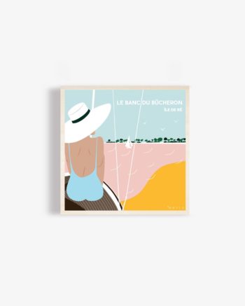 Affiche bois banc du bucheron ile de ré