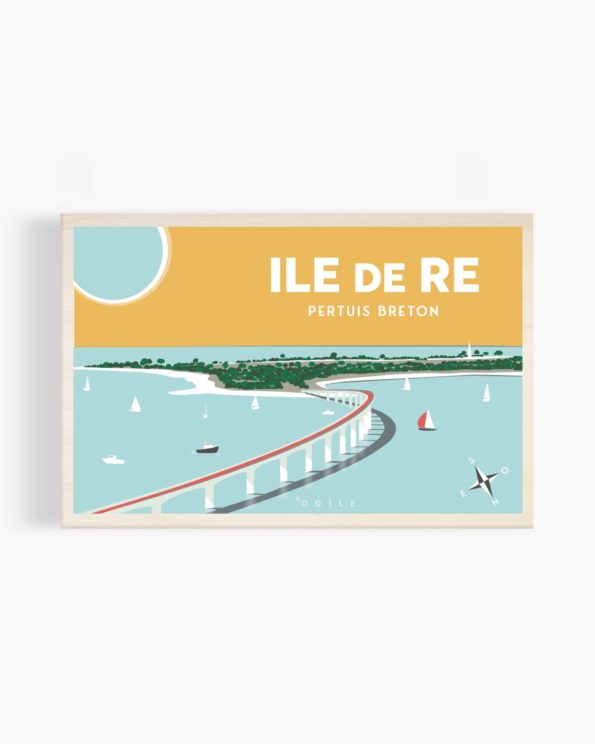 Carte postale en bois île de ré Pertuis Breton