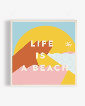 Affiche en bois ile de re life is a beach 1980 40×40