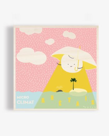 Affiche en bois ile de re micro climat rétais 40×40