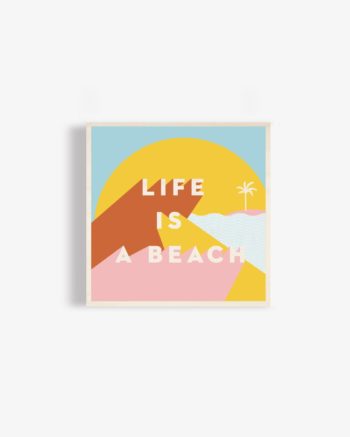 Affiche en bois ile de ré life is a beach 1980