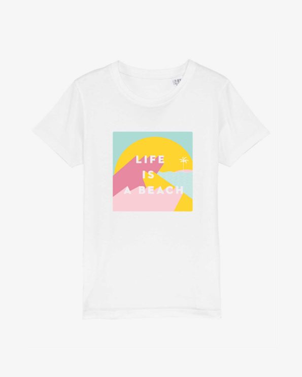 T-shirt enfant ile de ré en coton bio Life is a beach