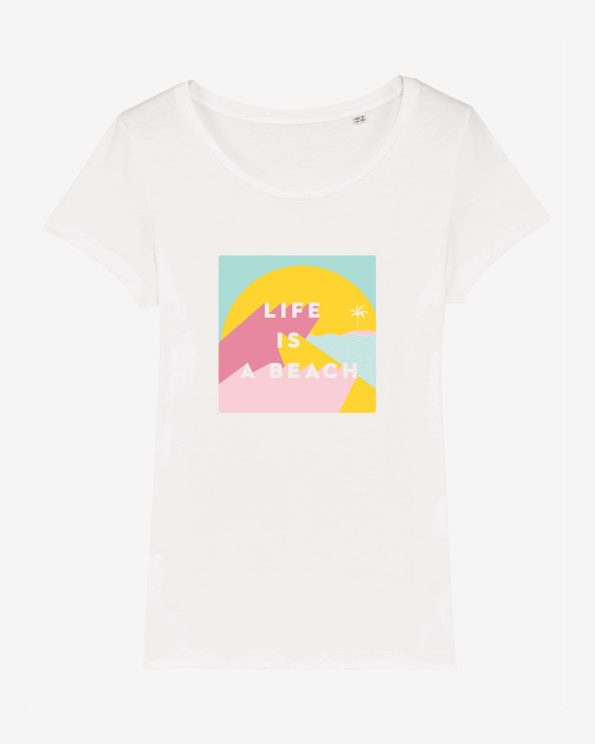 T-shirt ile de ré en coton bio Life is a beach femme