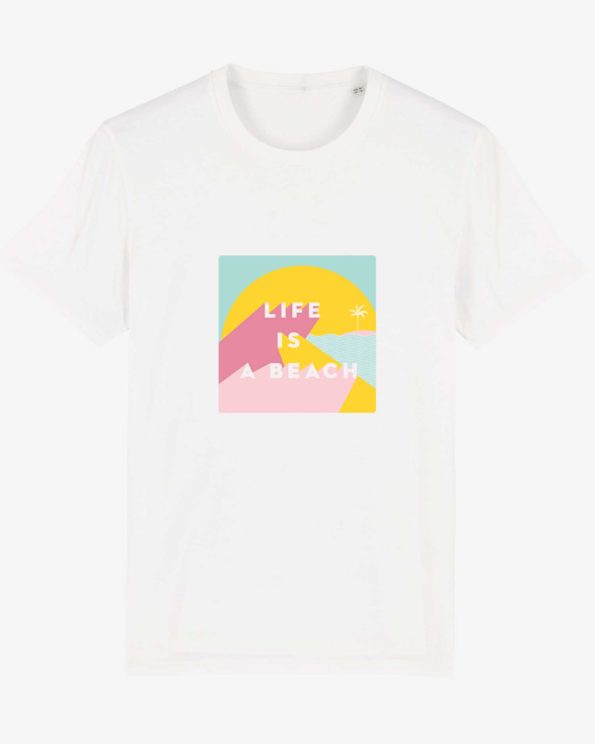 t-shirt ile de ré Life is a beach coton bio unisexe